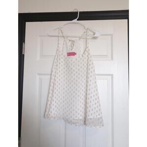 Large white and gold flowy tank top